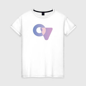 Женская футболка хлопок с принтом фигура в Санкт-Петербурге, 100% хлопок | прямой крой, круглый вырез горловины, длина до линии бедер, слегка спущенное плечо | график | круг | логотип | рисунок | треугольник | фигуры