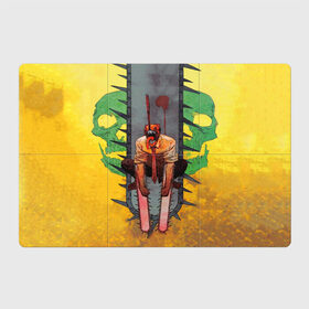 Магнитный плакат 3Х2 с принтом Человек бензопила демон в Санкт-Петербурге, Полимерный материал с магнитным слоем | 6 деталей размером 9*9 см | Тематика изображения на принте: anime | chainsaw man | manga | аниме | бензопила | демон | желтый | манга | ржавчина | человек бензопила | череп.