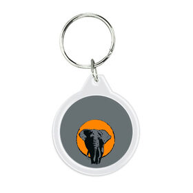 Брелок круглый с принтом Африканский Слон в Санкт-Петербурге, пластик и полированная сталь | круглая форма, металлическое крепление в виде кольца | Тематика изображения на принте: африка | графика | дикий мир | животное | персонаж | природа | рисунок | слон