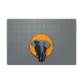 Пазл магнитный 126 элементов с принтом Африканский Слон в Санкт-Петербурге, полимерный материал с магнитным слоем | 126 деталей, размер изделия —  180*270 мм | африка | графика | дикий мир | животное | персонаж | природа | рисунок | слон