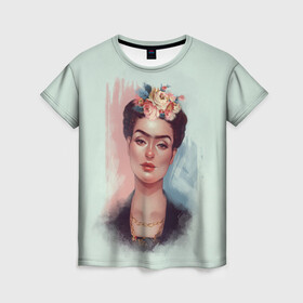 Женская футболка 3D с принтом Frida в Санкт-Петербурге, 100% полиэфир ( синтетическое хлопкоподобное полотно) | прямой крой, круглый вырез горловины, длина до линии бедер | 8 march | 8 марта | cool girl | feminism | flower | frida | girl | kahlo | woman | в подарок | весна | девочкам | девочке | женские | женщинам | женщине | март | праздник | фем | феменизм | фрида кало | цветочки | цветы