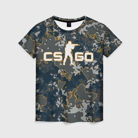 Женская футболка 3D с принтом CS:GO - Camo в Санкт-Петербурге, 100% полиэфир ( синтетическое хлопкоподобное полотно) | прямой крой, круглый вырез горловины, длина до линии бедер | beast | camo | camouflage | counter | counter strike | cs | easy | ez | gg | ggwp | global | go | hyper | kill | offensive | one | shot | strike | зверь | камуфляж | скоростной