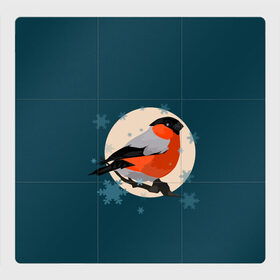 Магнитный плакат 3Х3 с принтом Снегирь в Санкт-Петербурге, Полимерный материал с магнитным слоем | 9 деталей размером 9*9 см | графика | животное | персонаж | природа | птица | птичий мир | рисунок | снегирь