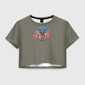 Женская футболка Crop-top 3D с принтом Орел в Санкт-Петербурге, 100% полиэстер | круглая горловина, длина футболки до линии талии, рукава с отворотами | Тематика изображения на принте: американский орел
двуглавый орел | день независимости сша | огненный орел | орел | орел в броске