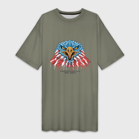 Платье-футболка 3D с принтом Орел в Санкт-Петербурге,  |  | Тематика изображения на принте: американский орел
двуглавый орел | день независимости сша | огненный орел | орел | орел в броске