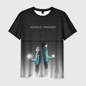 Мужская футболка 3D с принтом Импульс Мира в Санкт-Петербурге, 100% полиэфир | прямой крой, круглый вырез горловины, длина до линии бедер | anime | manga | osamu mikumo | world trigger | yuma kuga | аниме | импульс мира | манга | осаму | юма