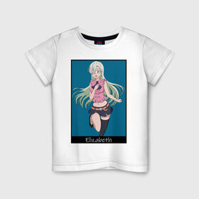 Детская футболка хлопок с принтом Элизабет в Санкт-Петербурге, 100% хлопок | круглый вырез горловины, полуприлегающий силуэт, длина до линии бедер | anime | the seven deadly sins | аниме | богиня | мультик | стигма | элизабет