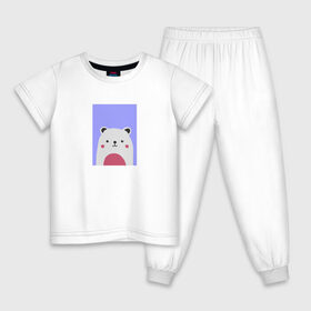 Детская пижама хлопок с принтом Белый мишка в Санкт-Петербурге, 100% хлопок |  брюки и футболка прямого кроя, без карманов, на брюках мягкая резинка на поясе и по низу штанин
 | белый мишка | животные | медведь | медвежонок