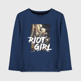 Детский лонгслив хлопок с принтом Riot girl в Санкт-Петербурге, 100% хлопок | круглый вырез горловины, полуприлегающий силуэт, длина до линии бедер | 8 march | 8 марта | fem | feminism | flower | rebel girl | riot | woman | в подарок | девочкам | девочке | женские | женщинам | женщине | март | праздник | самая лучшая | фем | феминизм | цветочки | цветы