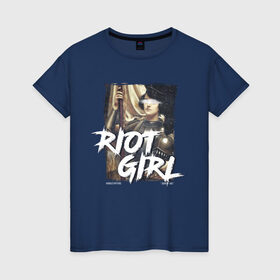 Женская футболка хлопок с принтом Riot girl в Санкт-Петербурге, 100% хлопок | прямой крой, круглый вырез горловины, длина до линии бедер, слегка спущенное плечо | 8 march | 8 марта | fem | feminism | flower | rebel girl | riot | woman | в подарок | девочкам | девочке | женские | женщинам | женщине | март | праздник | самая лучшая | фем | феминизм | цветочки | цветы