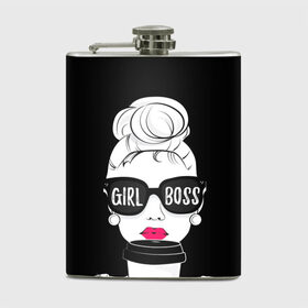 Фляга с принтом Girl Boss в Санкт-Петербурге, металлический корпус | емкость 0,22 л, размер 125 х 94 мм. Виниловая наклейка запечатывается полностью | 8 марта | лучшая в мире | мама | подарок | подарок женщине | подарок любимым | подарок на 8 марта | самая лучшая  в мире | семья