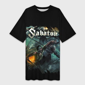 Платье-футболка 3D с принтом SABATON в Санкт-Петербурге,  |  | dark | hardcore | heroes | history | metal | music | punk | rock | sabaton | sweden | war | война | герои | история | музыка | рок | сабатон | швеция