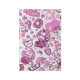 Обложка для паспорта матовая кожа с принтом Розовая мечта в Санкт-Петербурге, натуральная матовая кожа | размер 19,3 х 13,7 см; прозрачные пластиковые крепления | Тематика изображения на принте: анимэ | девочки звездочки | единороги | любовь | мечта | пони | сердце