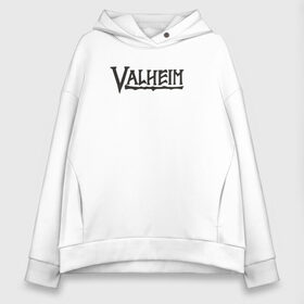 Женское худи Oversize хлопок с принтом Valheim logo в Санкт-Петербурге, френч-терри — 70% хлопок, 30% полиэстер. Мягкий теплый начес внутри —100% хлопок | боковые карманы, эластичные манжеты и нижняя кромка, капюшон на магнитной кнопке | valheim | valheim логотип | вальхейм | выживание | игра | игры