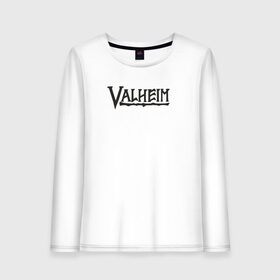 Женский лонгслив хлопок с принтом Valheim logo в Санкт-Петербурге, 100% хлопок |  | valheim | valheim логотип | вальхейм | выживание | игра | игры