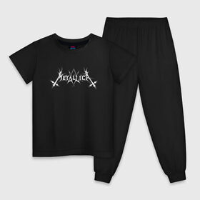 Детская пижама хлопок с принтом Metallica/Mayhem в Санкт-Петербурге, 100% хлопок |  брюки и футболка прямого кроя, без карманов, на брюках мягкая резинка на поясе и по низу штанин
 | mayhem | metallica | метал | музыка | рок