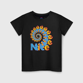 Детская футболка хлопок с принтом Nice в Санкт-Петербурге, 100% хлопок | круглый вырез горловины, полуприлегающий силуэт, длина до линии бедер | забавный текст | красивая надпись | красивый | краски | настроение | очень красивый | позитивный | приятный | радужный | цветные краски