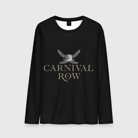 Мужской лонгслив 3D с принтом Карнивал Роу - Carnival Row в Санкт-Петербурге, 100% полиэстер | длинные рукава, круглый вырез горловины, полуприлегающий силуэт | carnival row | волшебный | исторический | карнивал роу | крылья | лого | логотип | подарок | сериал | сказка | фея | черный | шляпа