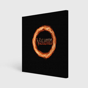 Холст квадратный с принтом Valheim - огненный круг в Санкт-Петербурге, 100% ПВХ |  | valheim | вальхейм | викинги | игра | компьютерный | круг | логотип | минимализм | огненный | огонь | подарок | черный