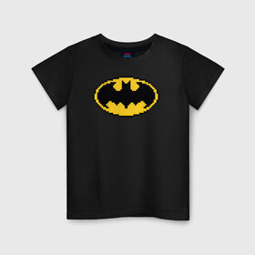 Детская футболка хлопок с принтом Batman 8 bit в Санкт-Петербурге, 100% хлопок | круглый вырез горловины, полуприлегающий силуэт, длина до линии бедер | batman | justice league | vdzabma | бэтмен | лига справедливости