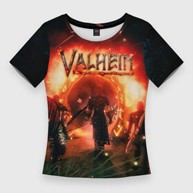 Женская футболка 3D Slim с принтом Valheim в Санкт-Петербурге,  |  | fantasy | mmo | valheim | valve | валхейм | викинги | выживалка | игра | королевская битва | ммо | ролевая игра | фэнтази