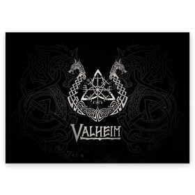 Поздравительная открытка с принтом Valheim в Санкт-Петербурге, 100% бумага | плотность бумаги 280 г/м2, матовая, на обратной стороне линовка и место для марки
 | valheim | viking | валхейм | викинги | игры