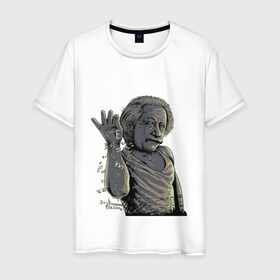 Мужская футболка хлопок с принтом Эйнштейн сыпет формулами в Санкт-Петербурге, 100% хлопок | прямой крой, круглый вырез горловины, длина до линии бедер, слегка спущенное плечо. | альберт | мем | повар | соль | ученый | физика | формулы | хипстер | эйнштейн