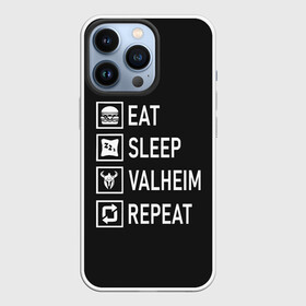 Чехол для iPhone 13 Pro с принтом Eat Sleep Valheim Repeat в Санкт-Петербурге,  |  | elder | loki | odin | the | thor | valheim | биврёст | валхейм | вальхейм | викинги | все | дракар | древний | древо | ётун | йотун | локи | мира | один | отец | тор | фенир | хель | черный лес | эйктюр