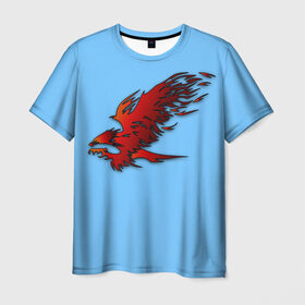 Мужская футболка 3D с принтом Орел в Санкт-Петербурге, 100% полиэфир | прямой крой, круглый вырез горловины, длина до линии бедер | красный орел | летающая птица | небесная птица | орел | птица