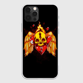 Чехол для iPhone 12 Pro Max с принтом Skull Heart в Санкт-Петербурге, Силикон |  | Тематика изображения на принте: art | body | bones | dead | drawing | face | graffiti | head | roses | skeleton | skul | skull | ад | арт | голова | граффити | зло | кости | лицо | металл | нарисованный | розы | рок | скелет | скул | скулл | три черепа | тьма