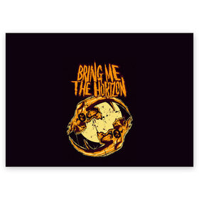 Поздравительная открытка с принтом BRING ME THE HORIZON в Санкт-Петербурге, 100% бумага | плотность бумаги 280 г/м2, матовая, на обратной стороне линовка и место для марки
 | band | bring me the horizon | hardcore | metal | music | punk | rock | skull | бринги | группа | метал | музыка | панк | рок | череп