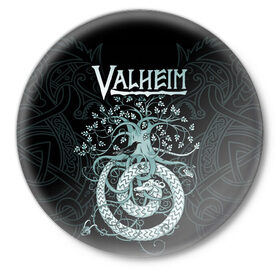 Значок с принтом Valheim в Санкт-Петербурге,  металл | круглая форма, металлическая застежка в виде булавки | valheim | viking | валхейм | викинги | игры
