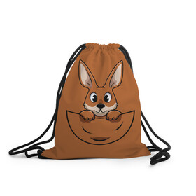Рюкзак-мешок 3D с принтом Кенгуренок в сумке в Санкт-Петербурге, 100% полиэстер | плотность ткани — 200 г/м2, размер — 35 х 45 см; лямки — толстые шнурки, застежка на шнуровке, без карманов и подкладки | animals | australia | baby | bag | cute | ears | eyes | jump | kangaroo | leap | mother | nose | paws | pocket | sack | shadow | tail | австралия | глаза | детеныш | животные | карман | кенгуренок | кенгуру | лапы | мама | мешок | милый | нос | няшный | п