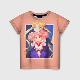 Детская футболка 3D с принтом Sailor Moon Сейлор Мун в Санкт-Петербурге, 100% гипоаллергенный полиэфир | прямой крой, круглый вырез горловины, длина до линии бедер, чуть спущенное плечо, ткань немного тянется | Тематика изображения на принте: anime | sailor moon | аниме | анимэ | венера | луна | лунная призма | марс | сейлор мун | серебрянное тысячелетие | серенити | сэйлор | усаги цукино | чиби мун | эндимион
