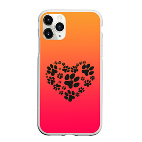 Чехол для iPhone 11 Pro матовый с принтом сердечко из следов собаки в Санкт-Петербурге, Силикон |  | Тематика изображения на принте: ветеринар | домашние любимцы | друг | животные | лапа | лапульки | любительница собак | любовь | пес | песик | питомец | сердечко | сердце | символ | след | собака | собаковод | собачник | собачница
