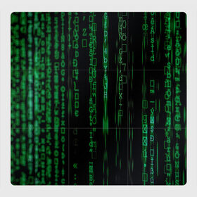 Магнитный плакат 3Х3 с принтом Матрица букв и чисел в Санкт-Петербурге, Полимерный материал с магнитным слоем | 9 деталей размером 9*9 см | green | движение букв и цифр | киберпространство | матрица | много букв и чисел