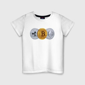 Детская футболка хлопок с принтом БИТКОИН ЭФИРИУМ РИПЛ в Санкт-Петербурге, 100% хлопок | круглый вырез горловины, полуприлегающий силуэт, длина до линии бедер | bitcoin | blockchain | btc | cardano | crypto | ethereum | polkadot | tether | xrp | бинанс | биткоин | блокчейн | валюта | деньги | криптовалюта | майнер | майнинг | цифровая валюта | цифровое золото | эфир
