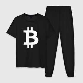Мужская пижама хлопок с принтом БИТКОИН BITCOIN в Санкт-Петербурге, 100% хлопок | брюки и футболка прямого кроя, без карманов, на брюках мягкая резинка на поясе и по низу штанин
 | bitcoin | blockchain | btc | cardano | crypto | ethereum | polkadot | tether | xrp | бинанс | биткоин | блокчейн | валюта | деньги | криптовалюта | майнер | майнинг | цифровая валюта | цифровое золото | эфир