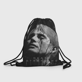 Рюкзак-мешок 3D с принтом Death Stranding в Санкт-Петербурге, 100% полиэстер | плотность ткани — 200 г/м2, размер — 35 х 45 см; лямки — толстые шнурки, застежка на шнуровке, без карманов и подкладки | cliff unger | death stranding | mads mikkelsen | клифф унгер | клиффорд унгер | мадс миккельсен