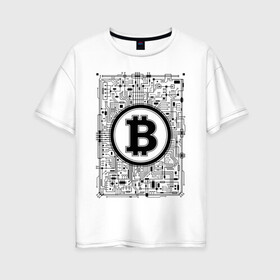 Женская футболка хлопок Oversize с принтом BITCOIN CRYPTOCURRENCY | КРИПТОВАЛЮТА (Z) в Санкт-Петербурге, 100% хлопок | свободный крой, круглый ворот, спущенный рукав, длина до линии бедер
 | binance coin | bitcoin | blockchain | btc | cardano | crypto | ethereum | litecoin | polkadot | tether | xrp | биткоин | блокчейн | валюта | деньги | криптовалюта | майнер | майнинг | цифровая валюта | цифровое золото | эфир