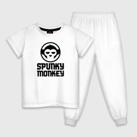 Детская пижама хлопок с принтом SPUNKY MONKEY в Санкт-Петербурге, 100% хлопок |  брюки и футболка прямого кроя, без карманов, на брюках мягкая резинка на поясе и по низу штанин
 | Тематика изображения на принте: cyberpunk 2077 | hacker | maelstrom | militech | quadra | samurai | sci fi | technology | trauma team | v | будущее | игра | иероглифы | киану ривз | кибер | киберпанк | киборг | киборги | корпорация | лого | милитек | панк | роботы | самурай | т