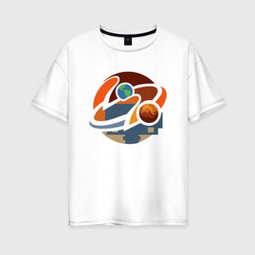 Женская футболка хлопок Oversize с принтом Road to Mars (NASA) в Санкт-Петербурге, 100% хлопок | свободный крой, круглый ворот, спущенный рукав, длина до линии бедер
 | 2020 | 2021 | 21б | elon | mars | musk | nasa | perseverance | space | spacex | илон | космос | марс | марсоход | маск | наса | настойчивый