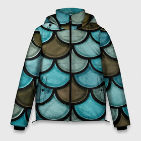 Мужская зимняя куртка 3D с принтом Кожа дракона в Санкт-Петербурге, верх — 100% полиэстер; подкладка — 100% полиэстер; утеплитель — 100% полиэстер | длина ниже бедра, свободный силуэт Оверсайз. Есть воротник-стойка, отстегивающийся капюшон и ветрозащитная планка. 

Боковые карманы с листочкой на кнопках и внутренний карман на молнии. | art | casual | арт | градиент | дракон | кожа | структура | текстура | черепица