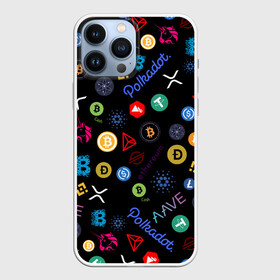 Чехол для iPhone 13 Pro Max с принтом ЛОГОТИПЫ КРИПТОВАЛЮТ | CRYPTOCURRENCIES (Z) в Санкт-Петербурге,  |  | Тематика изображения на принте: binance coin | bitcoin | blockchain | btc | cardano | crypto | ethereum | litecoin | polkadot | tether | xrp | биткоин | блокчейн | валюта | деньги | криптовалюта | майнер | майнинг | цифровая валюта | цифровое золото | эфир