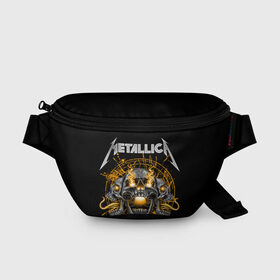 Поясная сумка 3D с принтом Metallica в Санкт-Петербурге, 100% полиэстер | плотная ткань, ремень с регулируемой длиной, внутри несколько карманов для мелочей, основное отделение и карман с обратной стороны сумки застегиваются на молнию | heavy metal | metal | metallica | группы | метал | металлика | музыка | рок | трэш метал | хєви метал