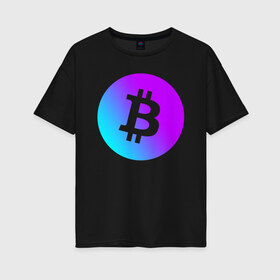 Женская футболка хлопок Oversize с принтом БИТКОИН НЕОН | BITCOIN NEON в Санкт-Петербурге, 100% хлопок | свободный крой, круглый ворот, спущенный рукав, длина до линии бедер
 | bitcoin | blockchain | btc | cardano | crypto | ethereum | polkadot | tether | xrp | бинанс | биткоин | блокчейн | валюта | деньги | криптовалюта | майнер | майнинг | цифровая валюта | цифровое золото | эфир
