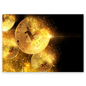 Поздравительная открытка с принтом БИТКОИН ЗОЛОТО | BITCOIN GOLD в Санкт-Петербурге, 100% бумага | плотность бумаги 280 г/м2, матовая, на обратной стороне линовка и место для марки
 | Тематика изображения на принте: bitcoin | blockchain | btc | cardano | crypto | ethereum | polkadot | tether | xrp | бинанс | биткоин | блокчейн | валюта | деньги | криптовалюта | майнер | майнинг | цифровая валюта | цифровое золото | эфир