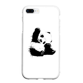 Чехол для iPhone 7Plus/8 Plus матовый с принтом Панда минимализм в Санкт-Петербурге, Силикон | Область печати: задняя сторона чехла, без боковых панелей | animal | bear | beast | black | minimalism | panda | white | белое | животное | зверь | краски | медведь | минимализм | панда | чернила | черно белое | черное