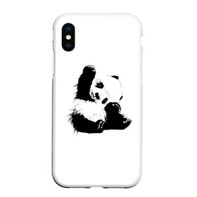 Чехол для iPhone XS Max матовый с принтом Панда минимализм в Санкт-Петербурге, Силикон | Область печати: задняя сторона чехла, без боковых панелей | animal | bear | beast | black | minimalism | panda | white | белое | животное | зверь | краски | медведь | минимализм | панда | чернила | черно белое | черное