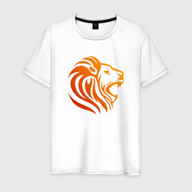 Мужская футболка хлопок с принтом HEAD LION в Санкт-Петербурге, 100% хлопок | прямой крой, круглый вырез горловины, длина до линии бедер, слегка спущенное плечо. | animal | beast | cat | cute | fluffy | hunter | lion | lion cub | lion king | mane | predator | red | tail | yellow | большая кошка | грива | животное | зверь | король лев | кот | лев | лёвушка | львенок | милый | муфаса | охотник | пушистый 
